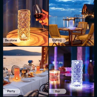 16 Color Changing Rose Crystal Diamond Table Lamp